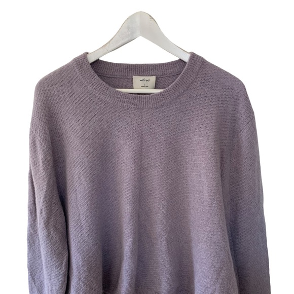 Aritzia Wilfred Aubri Alpaca Cropped Knit Sweater Lilac Fog Purple Size Large - Picture 4 of 9